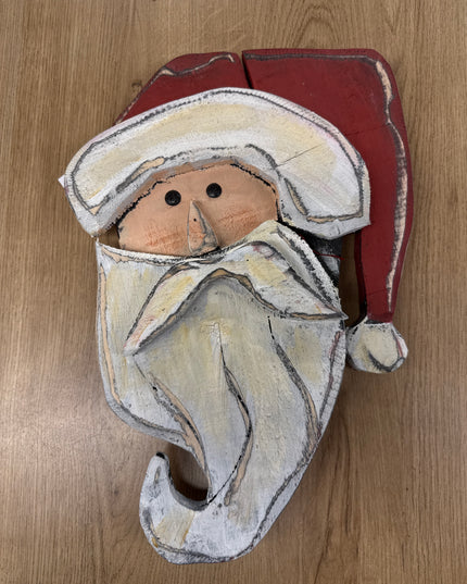 Rustic Wooden Santa Face