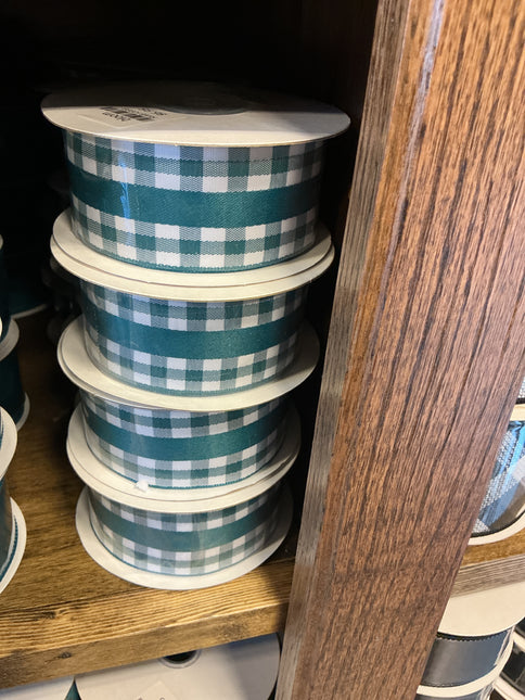 1.5" x 10 yds Solid/Mini Gingham Ribbon