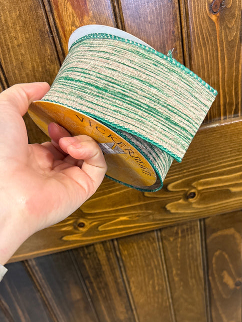 Green woven dupioni ribbon