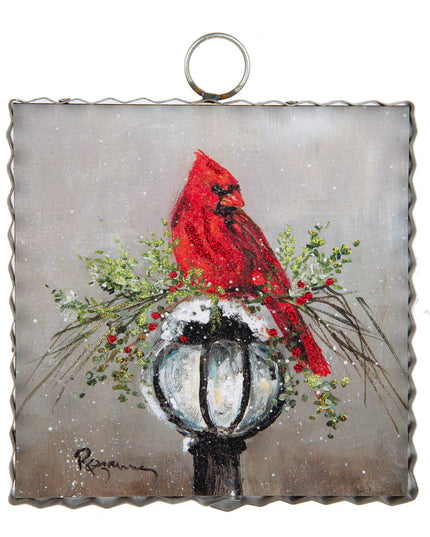 Mini Art Cardinal on Lamp Post
