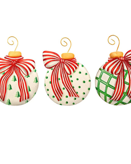 Modern Red, White & Green Ornaments