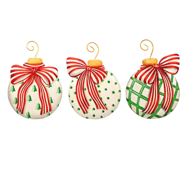 Modern Red, White & Green Ornaments
