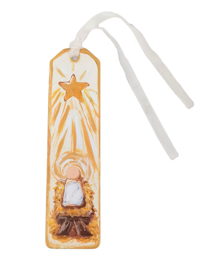 Gold Bow Baby Jesus Bookmark