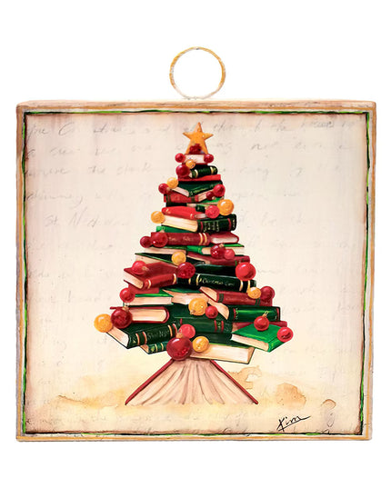 Mini Art Book Stack Christmas Tree