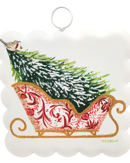 Mini Scallop Art Chinoiserie Sleigh