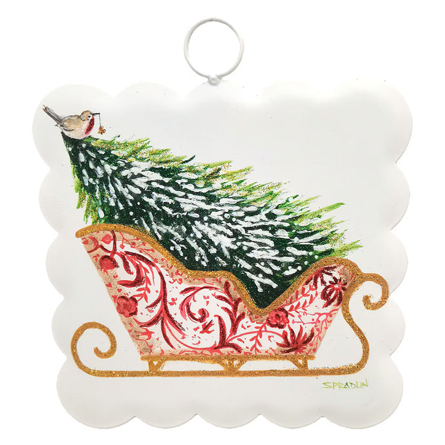 Mini Scallop Art Chinoiserie Sleigh