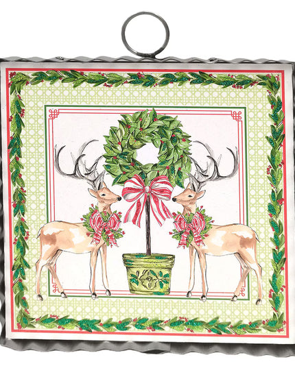 Mini Art Traditional Tidings Deer & Topiary
