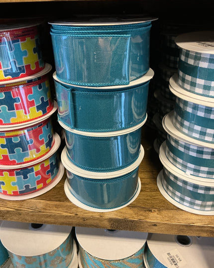 1.5" x 10 yds Solid/Mini Gingham Ribbon