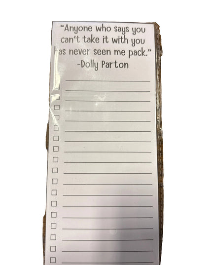 Ellembee Magnetic Notepads -  "Anyone who says you can't take it with you has never seen me pack"