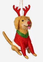 Wool Dog Ornament Assorted
