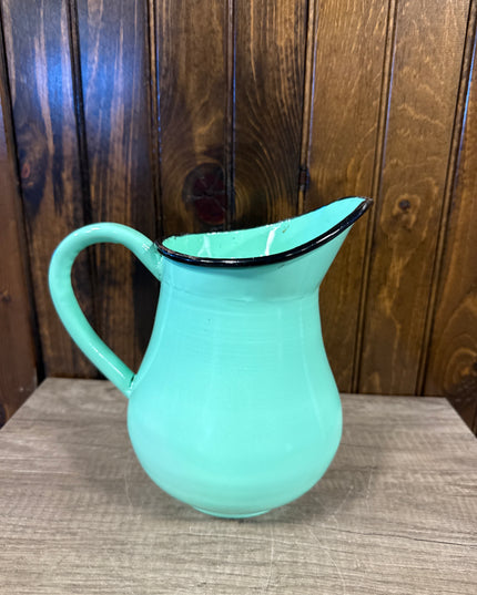 Enamel Milk Pitcher Vase 7.5"