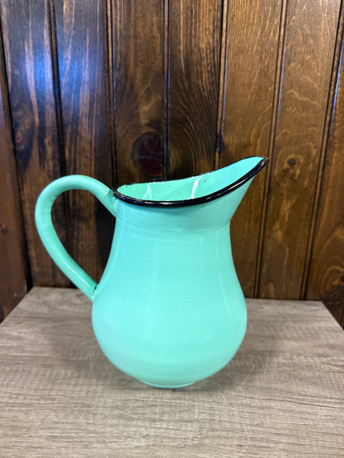 Enamel Milk Pitcher Vase 7.5"