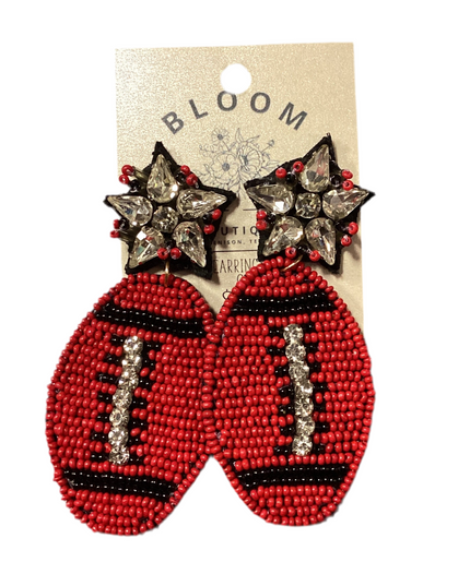 Beaded Football Earrings