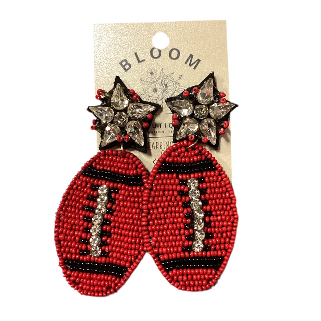 Beaded Football Earrings