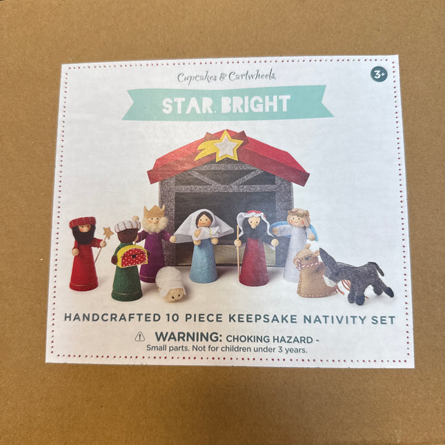 10 pc Handcrafted Felt Nativity Set