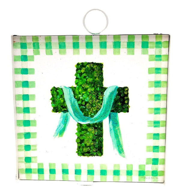 Mini Gallery Green Boxwood Cross