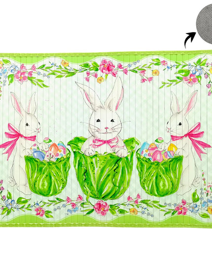 Cabbage Bunny Bamboo Mat