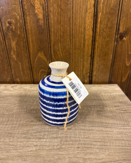 Blue Vase Small Striped