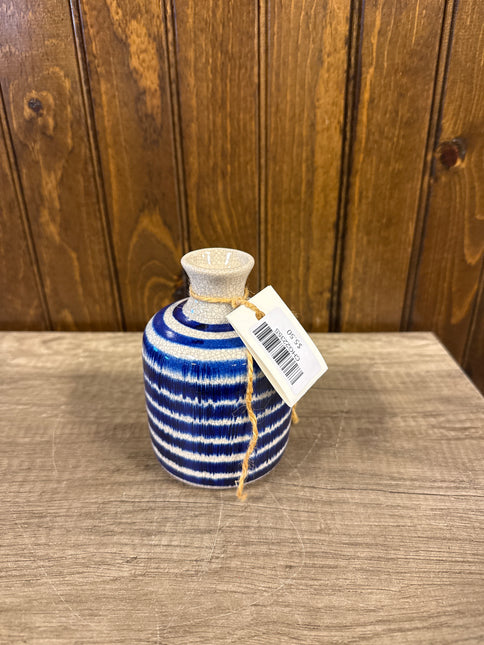 Blue Vase Small Striped