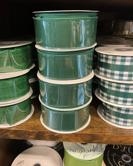 1.5" x 10 yds Solid/Mini Gingham Ribbon