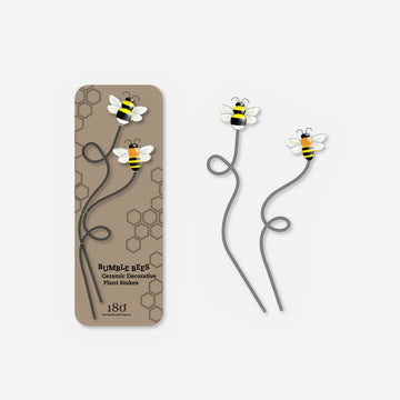 Bumble Bee Plant Stake - Set of 2 on Backer Card