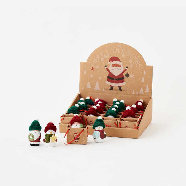 Santa/Snowman Ornament w/ Knit Hat