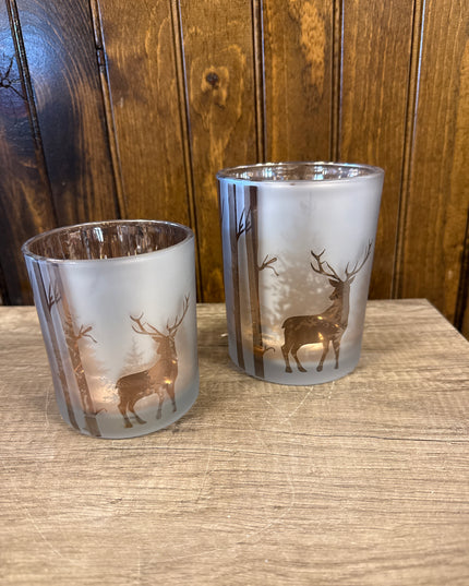 Mercury Glass Vase Deer