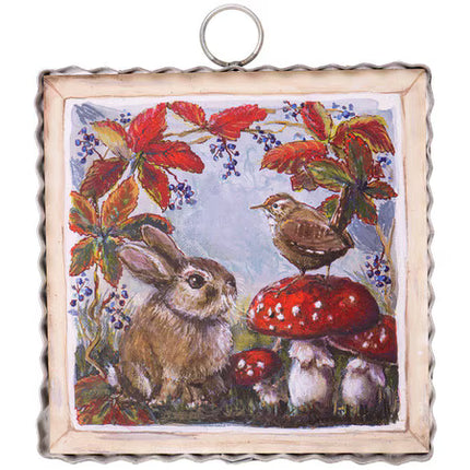 Mini Art Mushrooms and Bunny