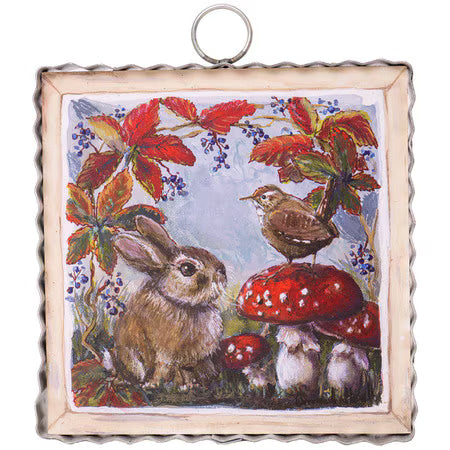 Mini Art Mushrooms and Bunny