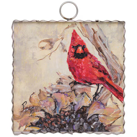 Mini Art Cardinal Dried Sunflower