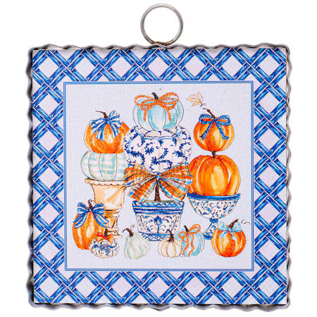 Mini Art Blue Pumpkin Topiary
