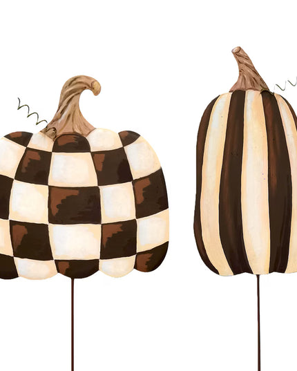 Chocolate Striped & Checked Pumpkins