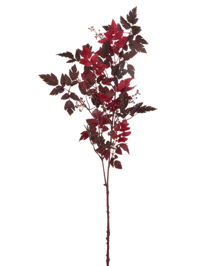 36" Maroon Leaf Spray