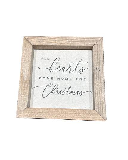 All Hearts Come Home for Christmas 8"x8" Canvas