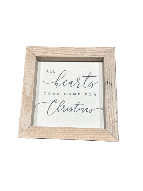 All Hearts Come Home for Christmas 8"x8" Canvas