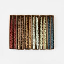 Metallic Tree Taper Candle Box Set/2 Assorted Colors