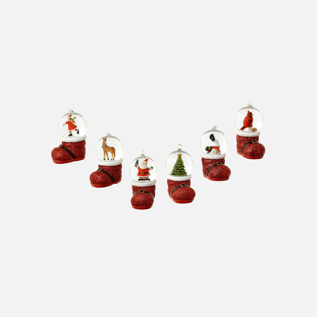 Santa Boot Waterglobe Ornament Assorted