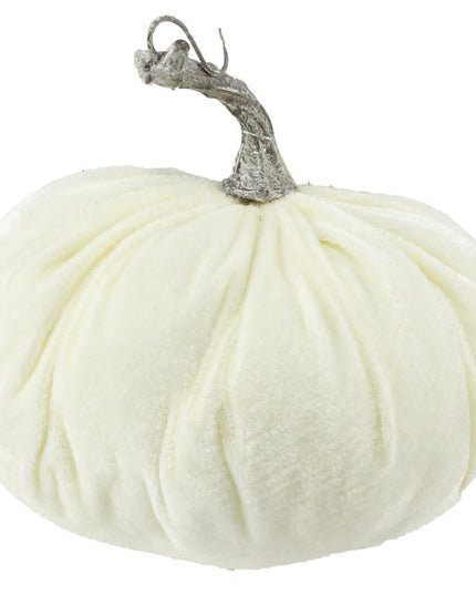 6.5" Cream Velvet Pumpkin