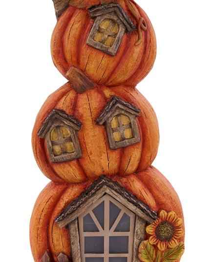 Pumpkin Stack House w/ LED 17.25"