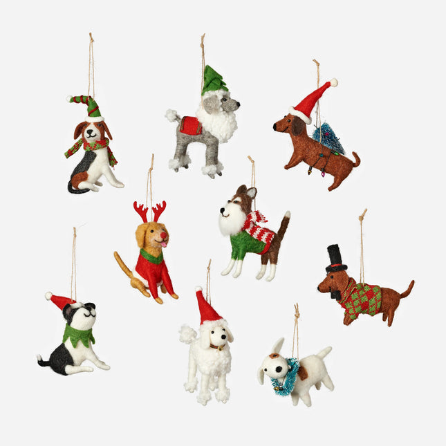 Wool Dog Ornament Assorted