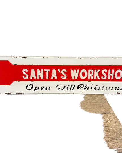 Santa's Workshop Metal Sign