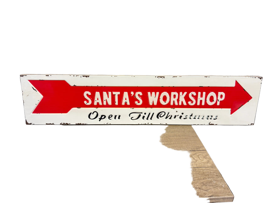 Santa's Workshop Metal Sign
