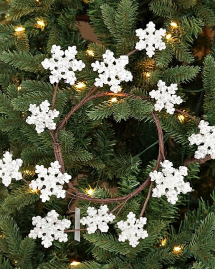 4.5" Glitter Wood Snowflake Wreath