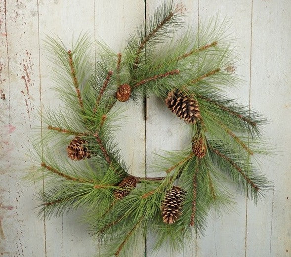 24" Pine Needle Wreath