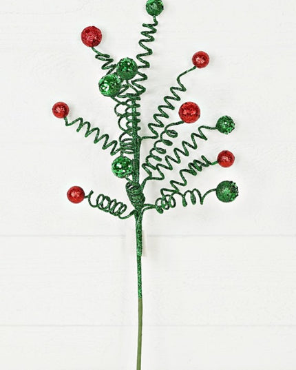 21" Whimsical Spiral Green/Red Pick
