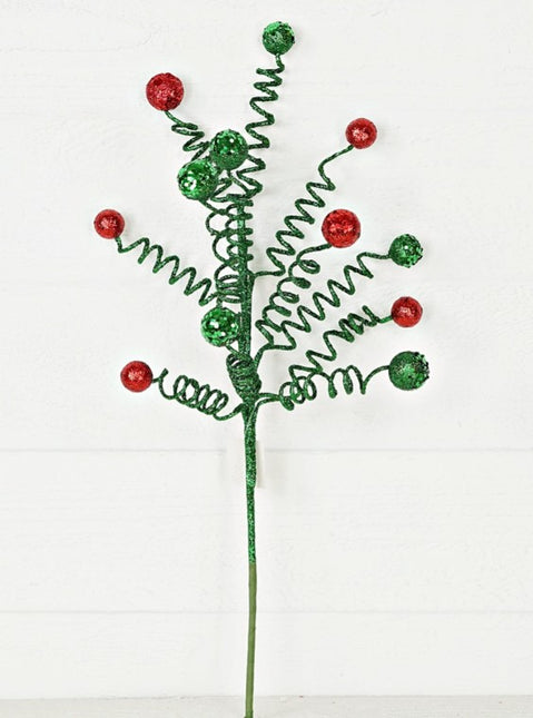 21" Whimsical Spiral Green/Red Pick