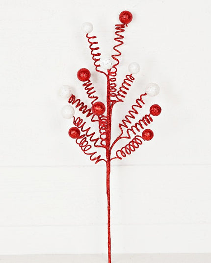 21" Whimsical Spray Red/White