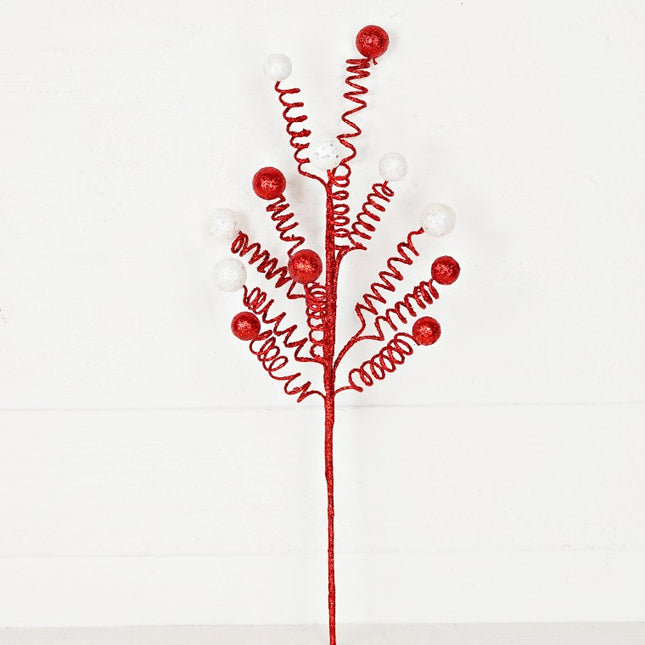 21" Whimsical Spray Red/White