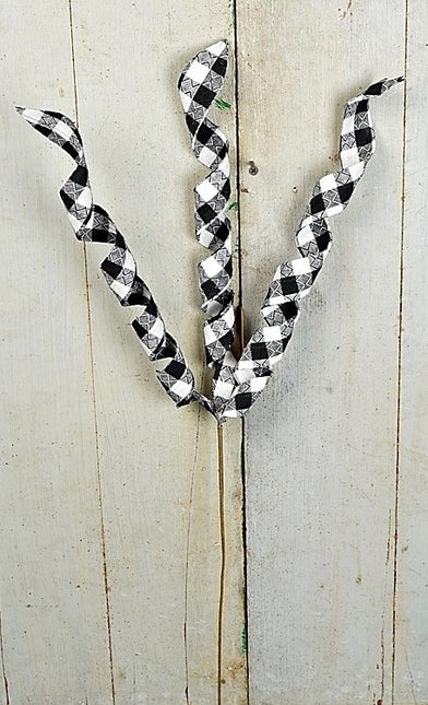 Black/White Plaid Spiral