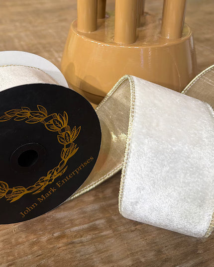 White Velvet Metallic Gold Dupioni Backing-2.5x10yd